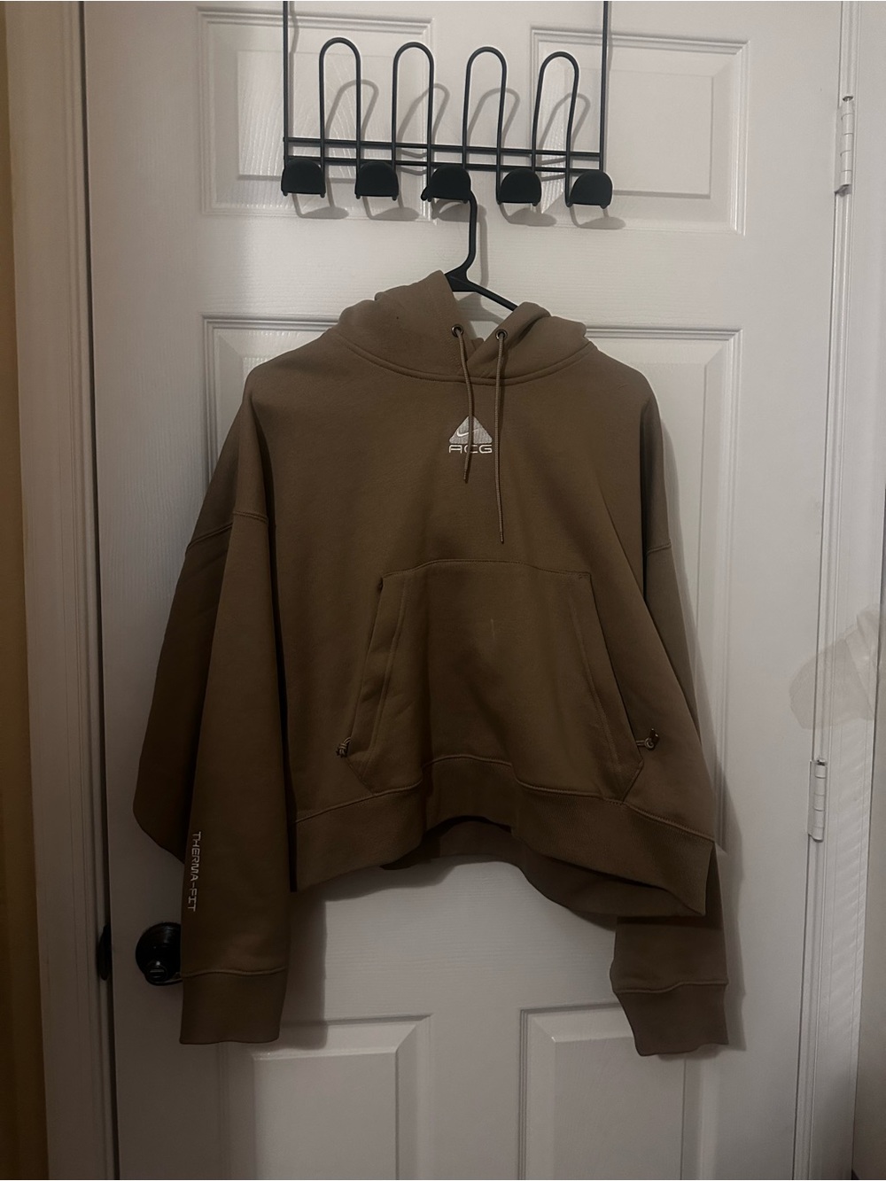 Nike ACG Tan Oversized Cropped Hoodie